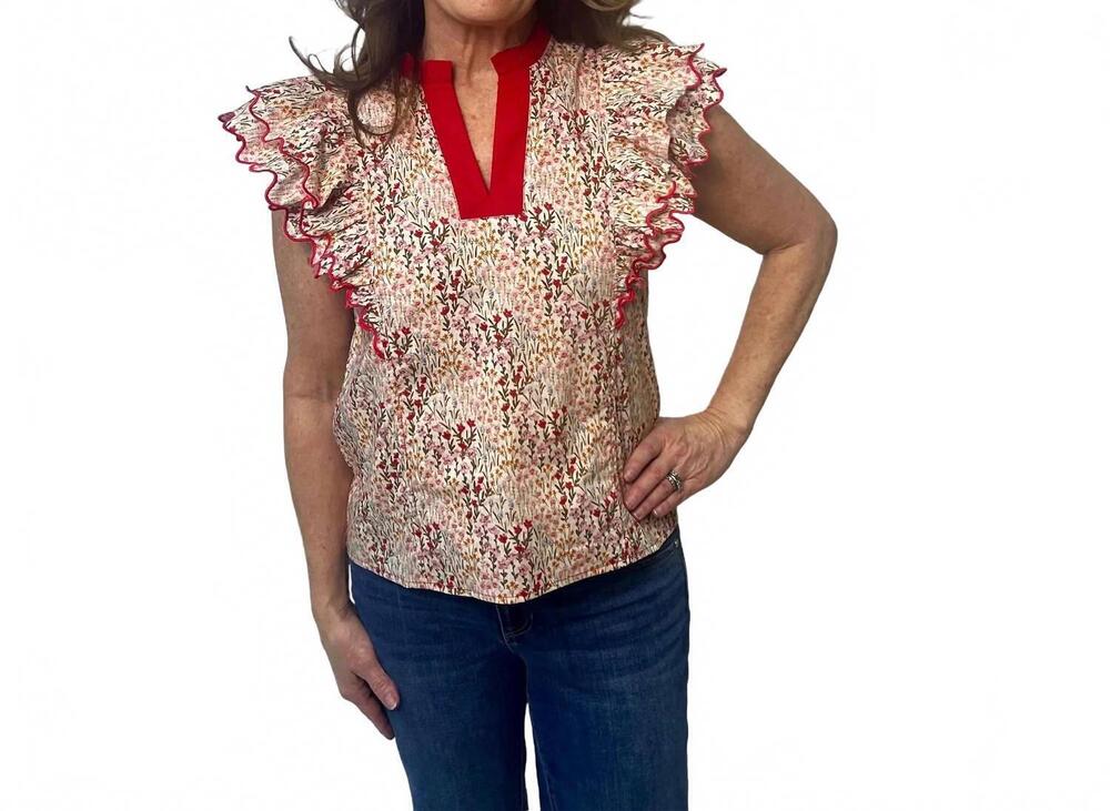 NEW JODIFL farah floral blouse in red